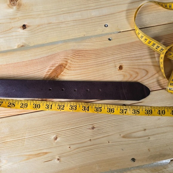 Justin Mens Leather Western Cowboy Belt Size 32‎ Brown Distressed Made in USA - Picture 10 of 11